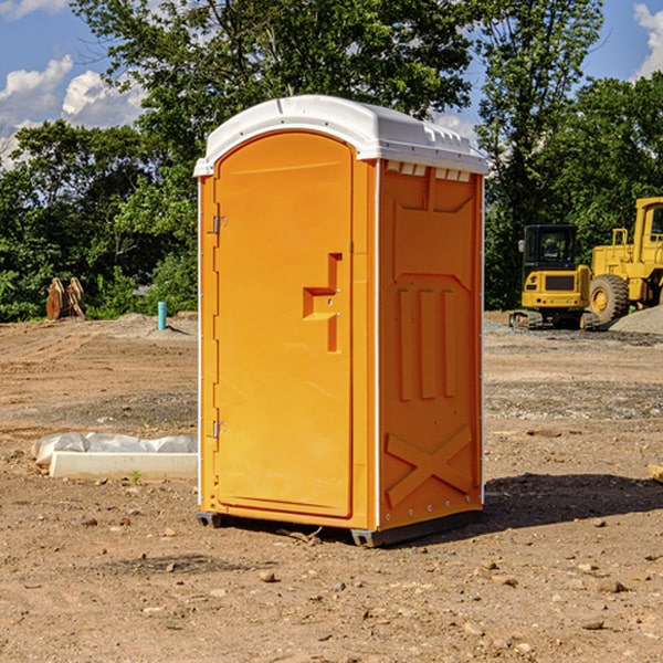 how often are the portable restrooms cleaned and serviced during a rental period in Rooseveltown